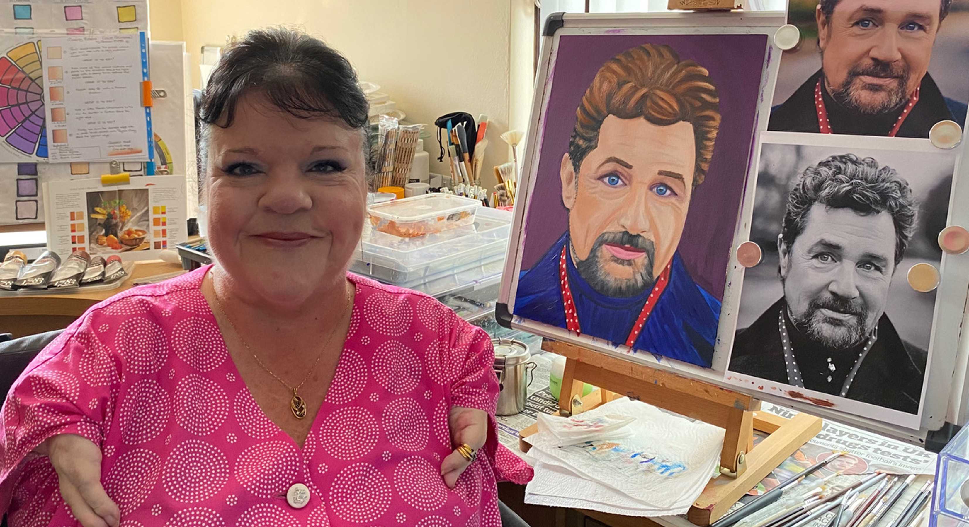 Rosie With Her Michael Ball Painting (4)