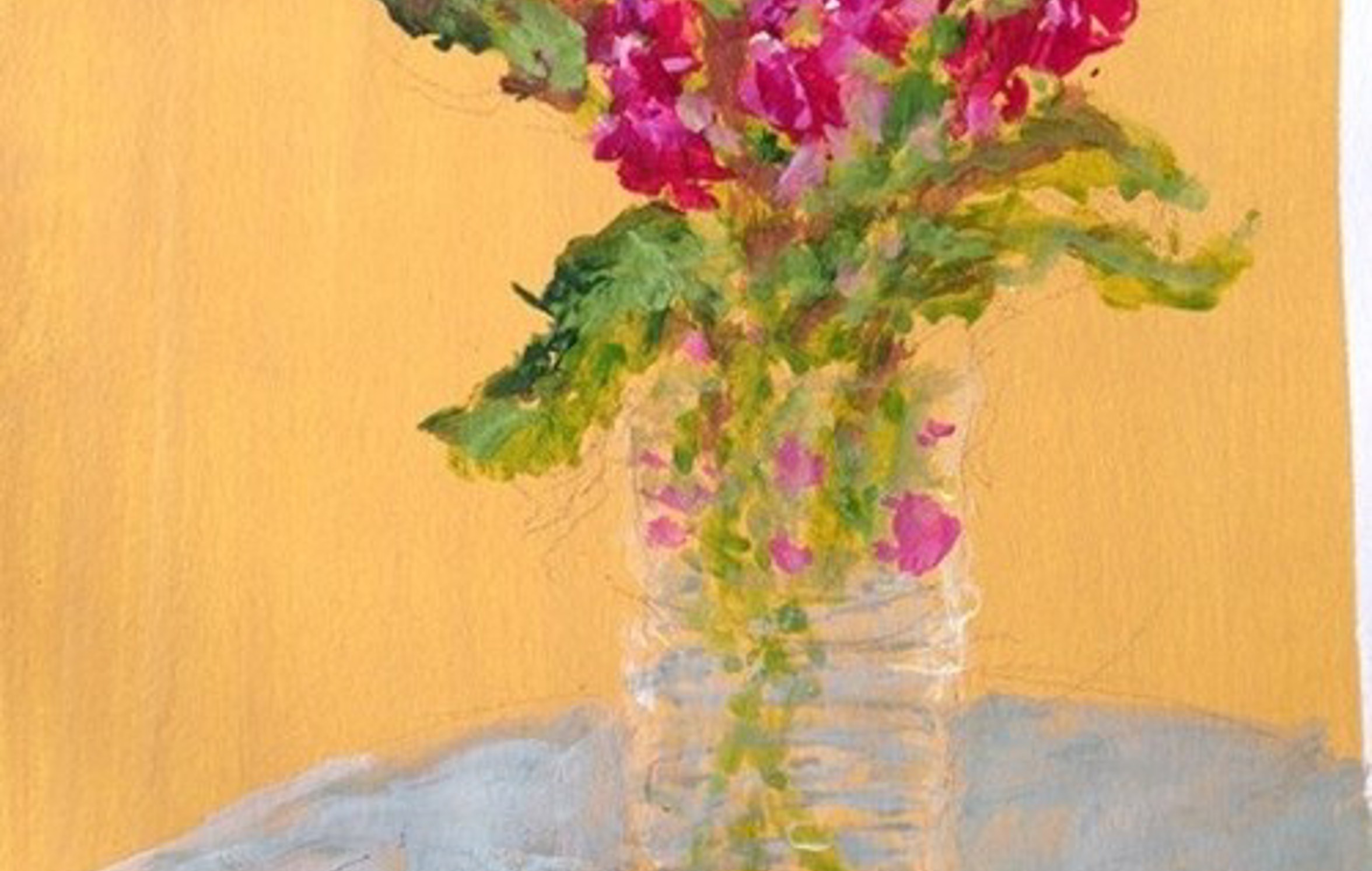 Pink Stocks In Glass Vase