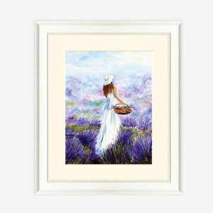 Art Print Framed Field Lavender 2501