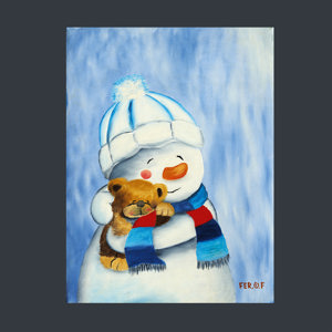 Art Print Unframed Snowman Love