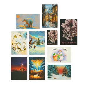 2026 Calendar Christmas Cards Set 2027 Calendars